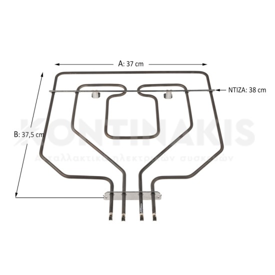 Άνω Αντίσταση & Γκριλ Φούρνου Bosch/Siemens 2800 Watt Αντιστάσεις Άνω