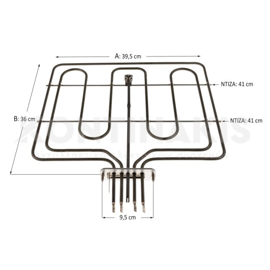 Άνω Αντίσταση & Γκριλ Συμβατή για Miele 2150 Watt-230Volt &<b> 523 Watt-96Volt</b> Αντιστάσεις Άνω