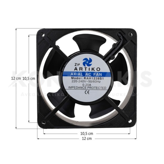 Ανεμιστήρας Τετράγωνος 12 x 12 x 3,8 cm - 220 Volt Ανεμιστήρες-Φτερωτές